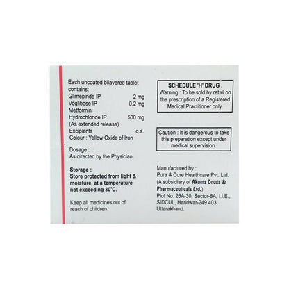 Laformin GV 2/500/0.2mg Tablet 10'S