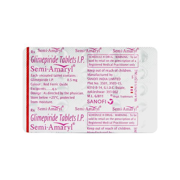 Semi Amaryl 0.5mg Tablet 30'S
