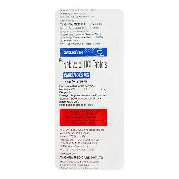 CARDLVOL 5mg Tablet 10's