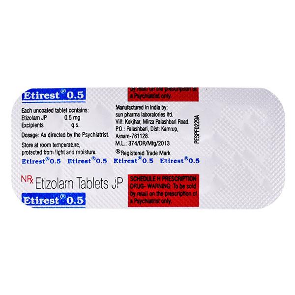 Etirest 0.5mg Tablet 10'S
