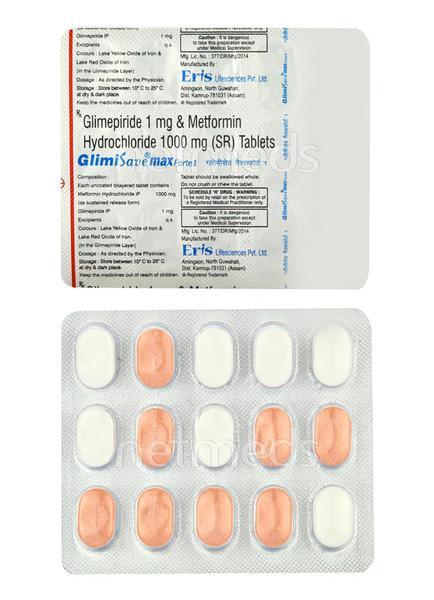Glimisave Max Forte 1mg Tablet 15'S