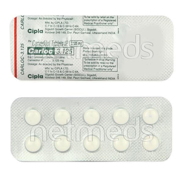 Carloc 3.125mg Tablet 10'S