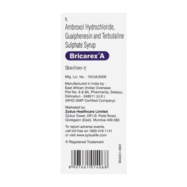 BRICAREX A NO ADDED SUGAR Syrup 100ml