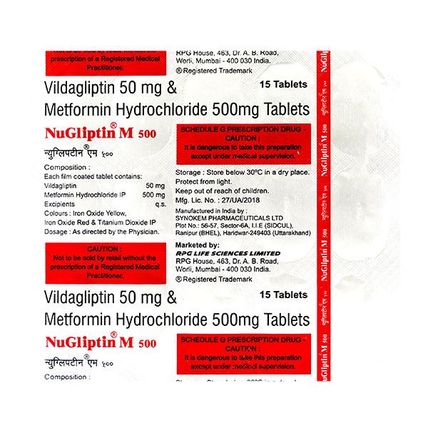 NUGLIPTIN M 500mg Tablet 15's