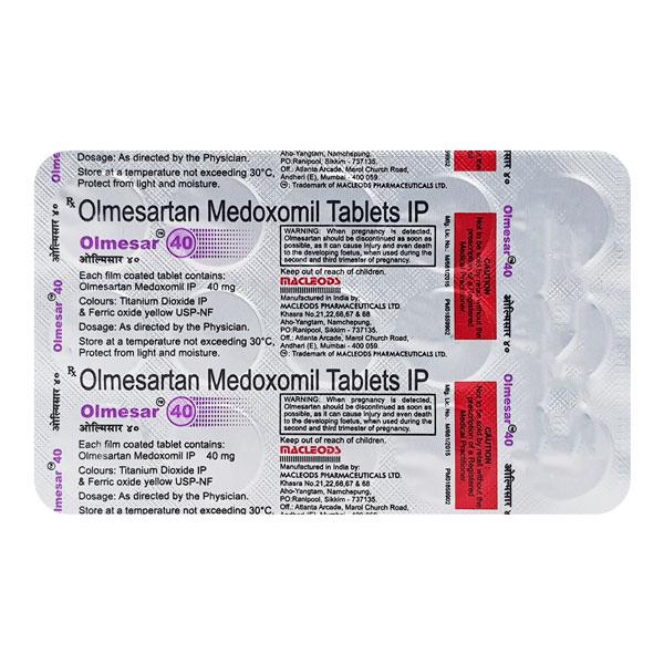 Olmesar 40mg Tablet 15'S