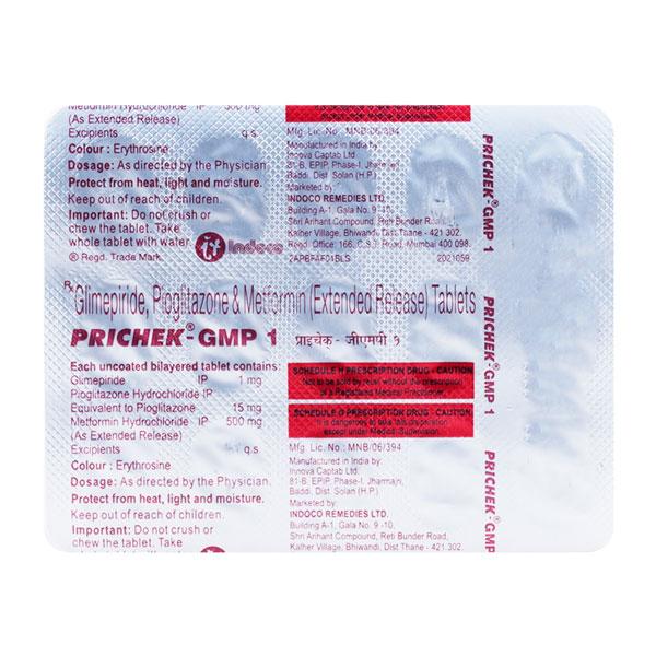 PRICHEK GMP 1 Tablet 15's