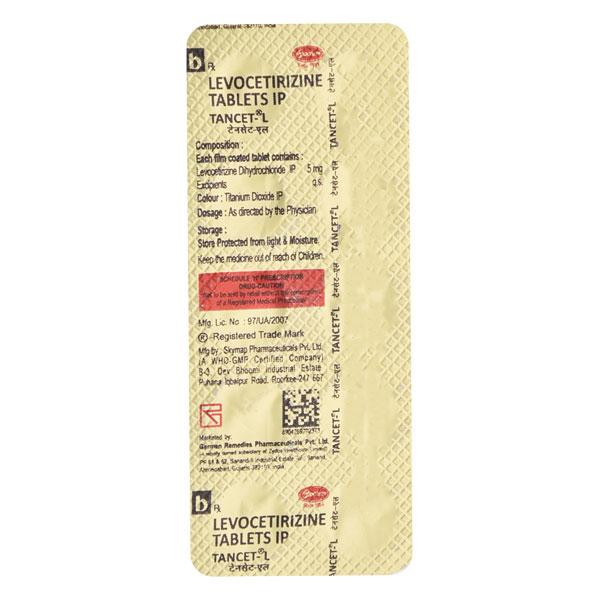 Tancet L 5mg Tablet 10'S
