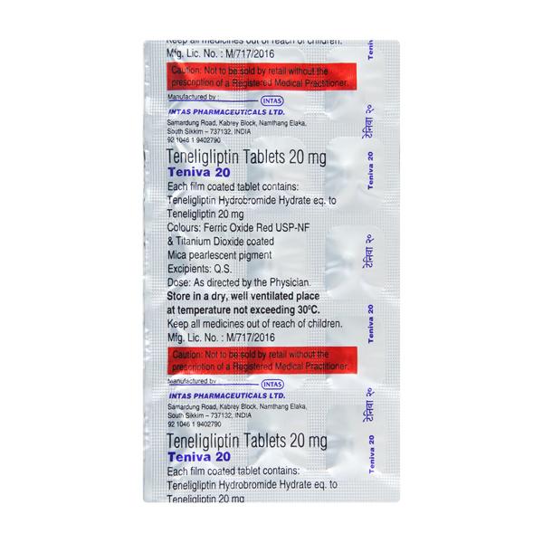 Teniva 20mg Tablet 15'S