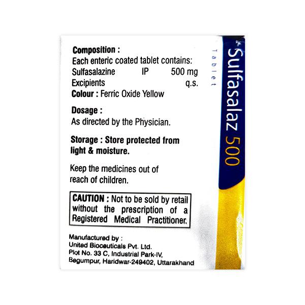 SULFASALAZ 500 Tablet 15's