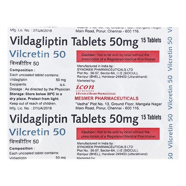 VILCRETIN 50mg Tablet 15's