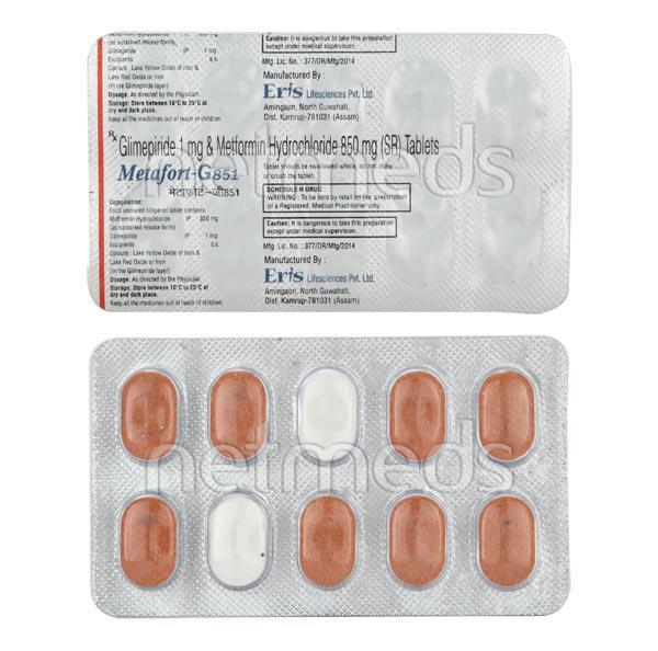 Metafort G 851mg Tablet 10'S
