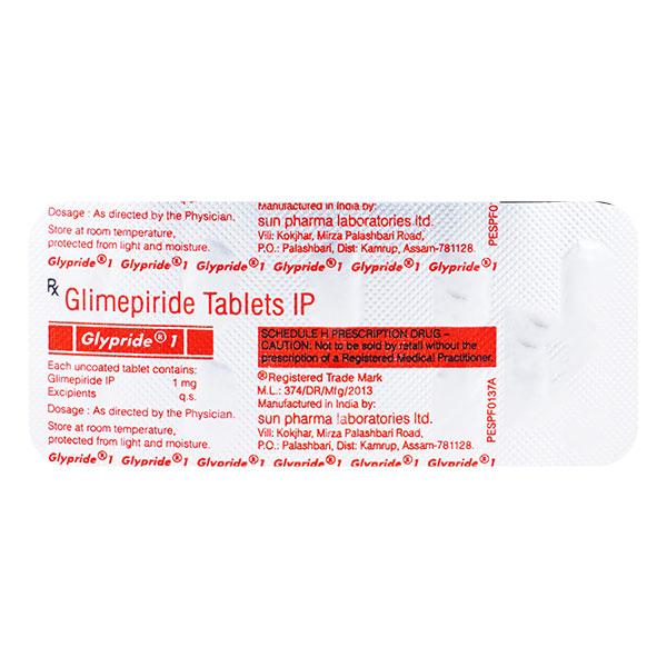 Glypride 1mg Tablet 10'S