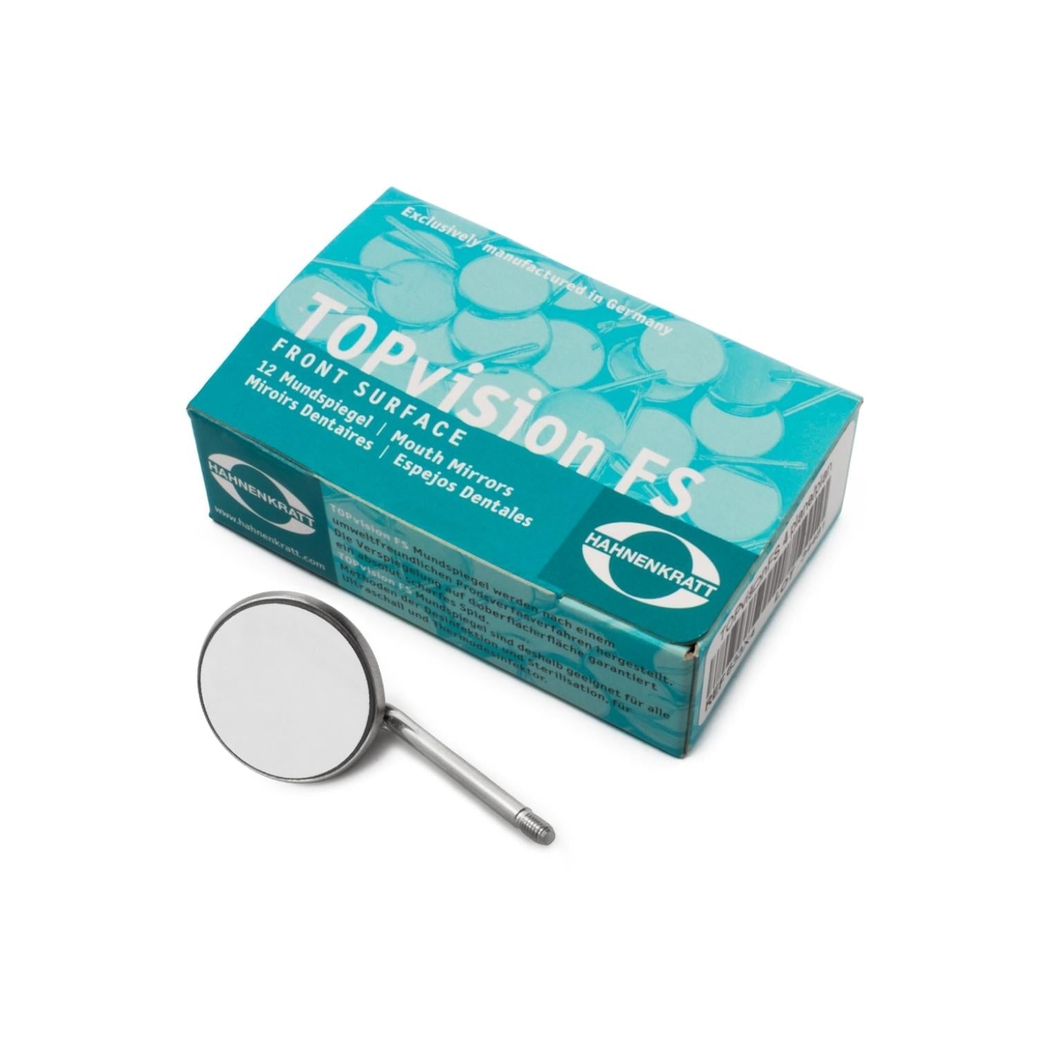 Hahnenkratt Top Vision FS Rhodium Plane SS thread with normal stem Mouth Mirror - Global Surgicals