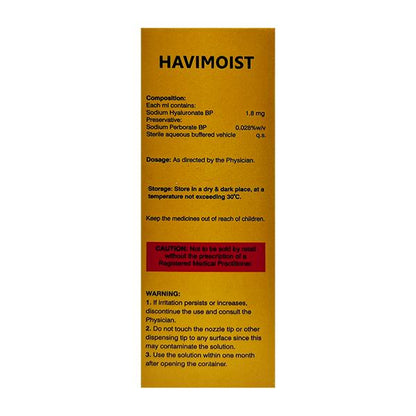 HAVIMOIST Eye Drops 10ml - Global Surgicals