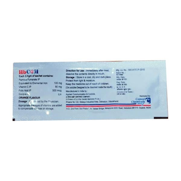 HBCOM ORANGE FLAVOUR Sachet 2gm - Global Surgicals