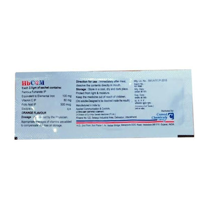 HBCOM ORANGE FLAVOUR Sachet 2gm - Global Surgicals