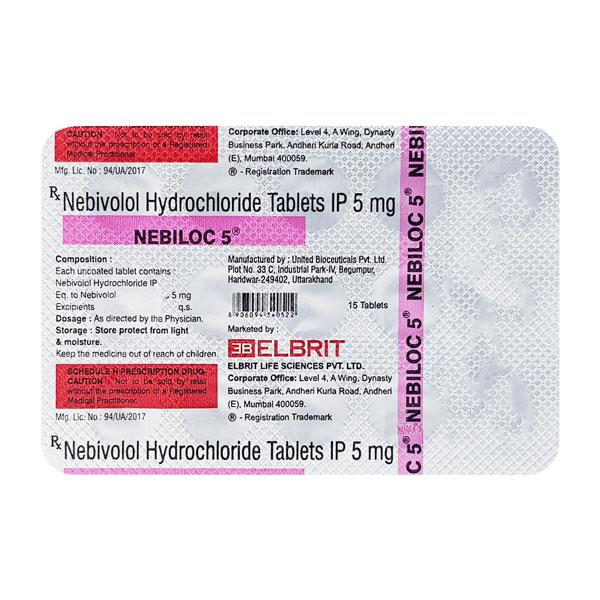 Nebiloc 5mg Tablet 15'S