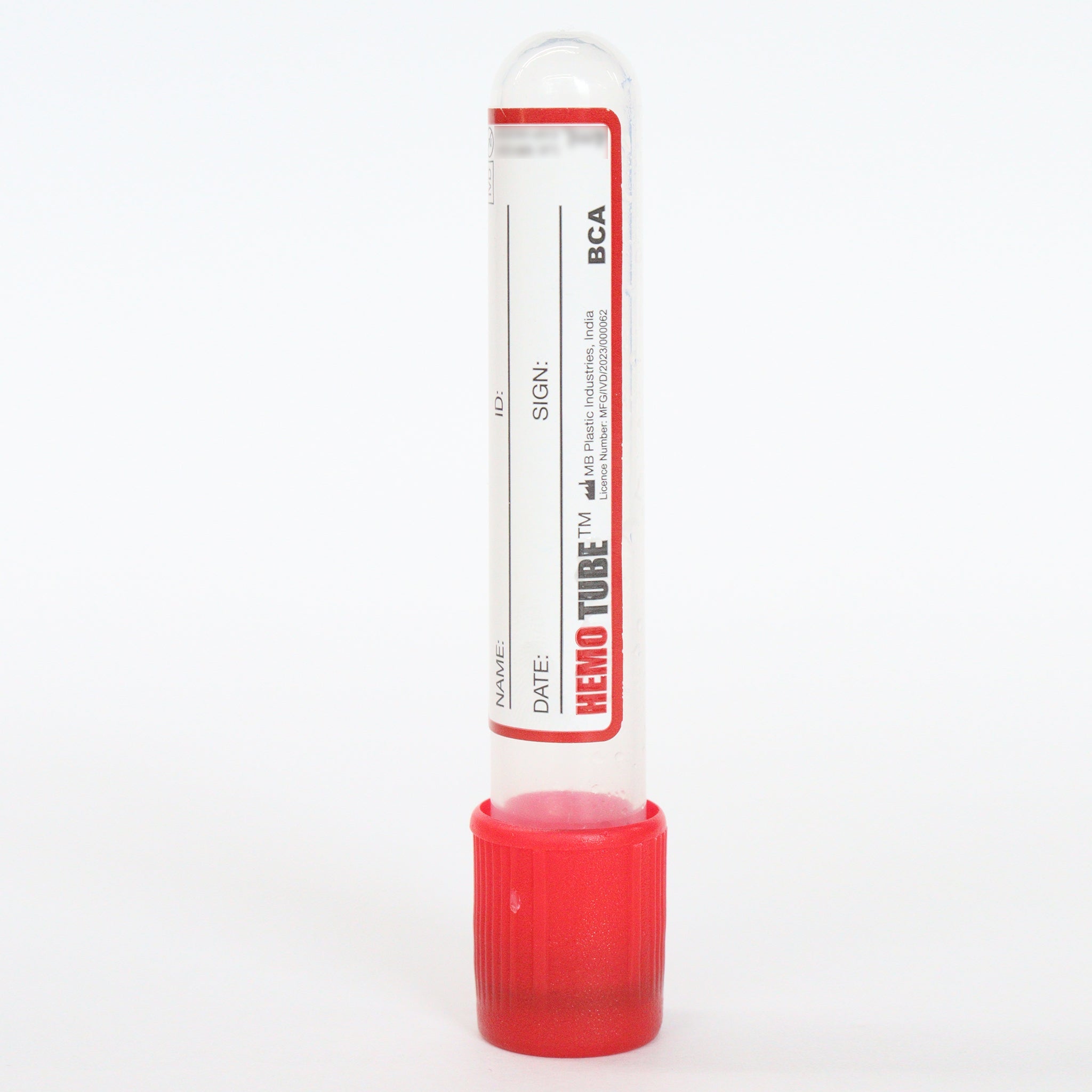 Hemotube Clot Activator Non Vacuum Blood Collection Tube - Global Surgicals