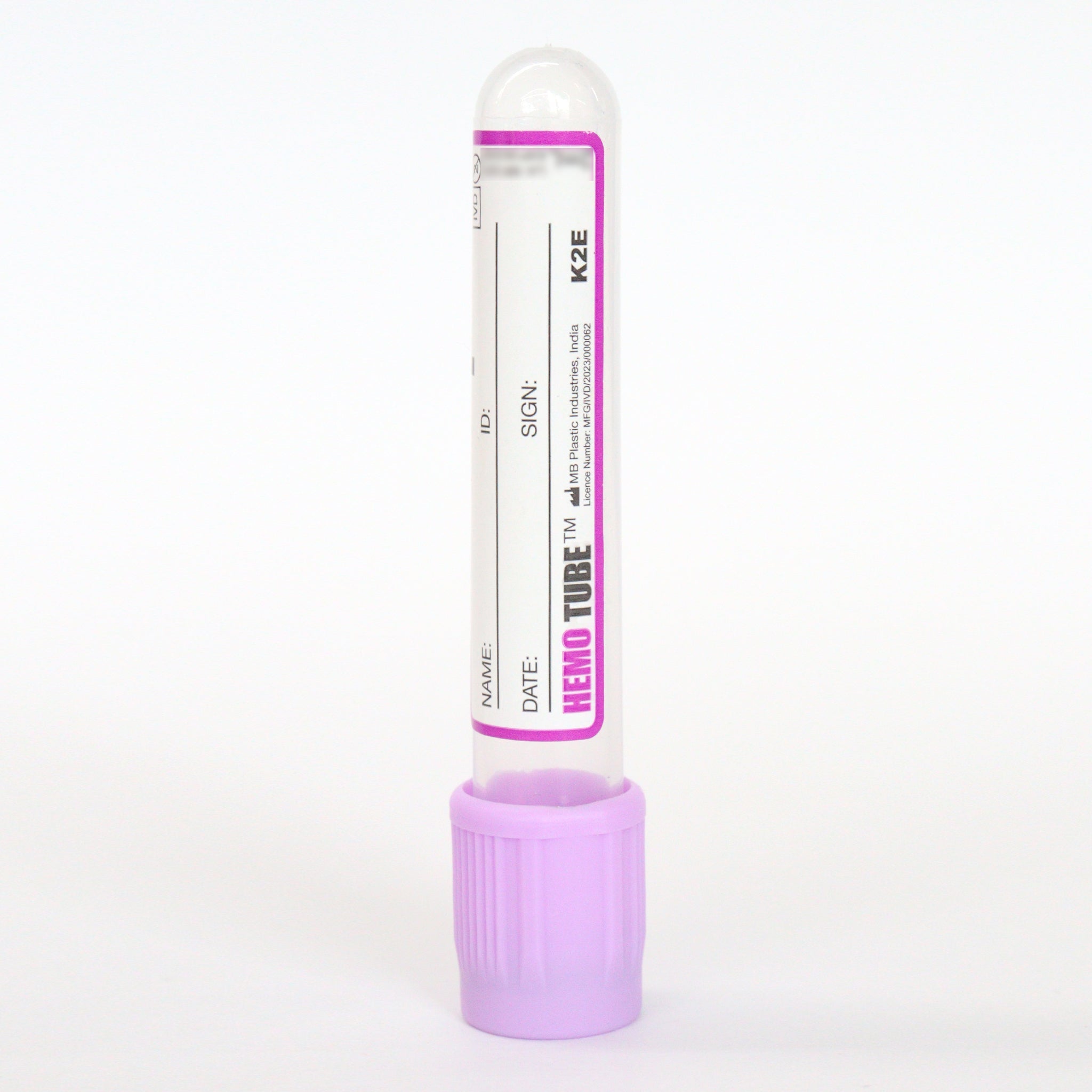 Hemotube K2 EDTA Non Vacuum Blood Collection Tube - Global Surgicals