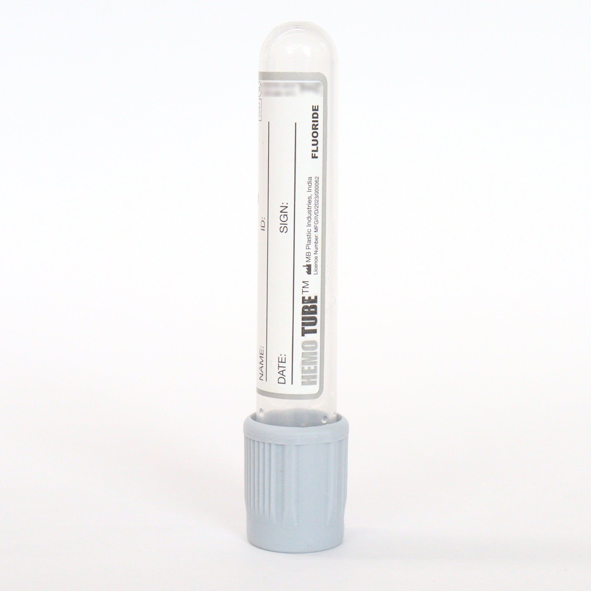 Hemotube Sodium Fluoride Non Vacuum Blood Collection Tube - Global Surgicals