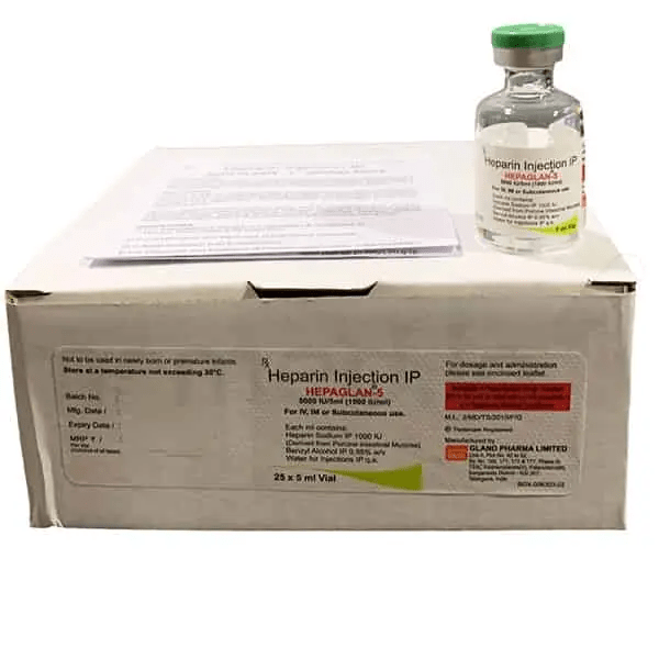 Hepaglan 5000IU Injection - Global Surgicals