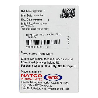 HEPCINAT PLUS Tablet 28's - Global Surgicals