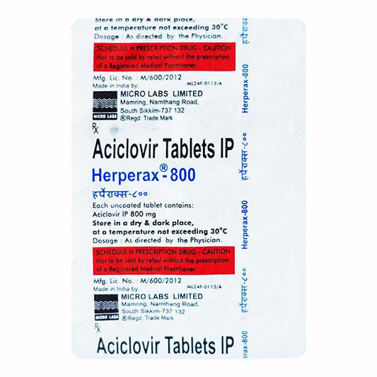 Herperax 800mg Tablet 10'S - Global Surgicals
