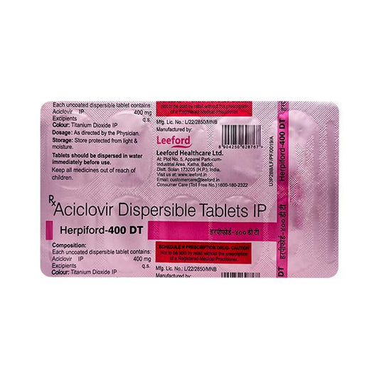 HERPIFORD 400 DT Tablet 10's - Global Surgicals