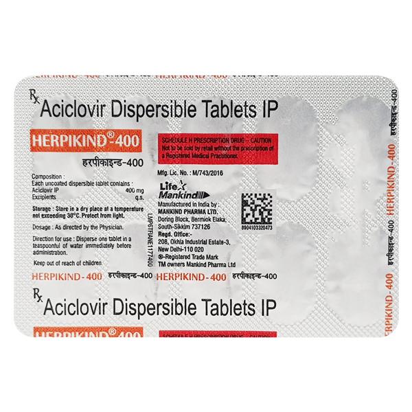 Herpikind 400mg Tablet 10'S - Global Surgicals