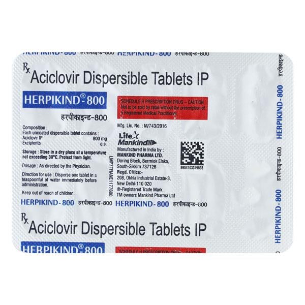 Herpikind 800mg Tablet 10'S - Global Surgicals