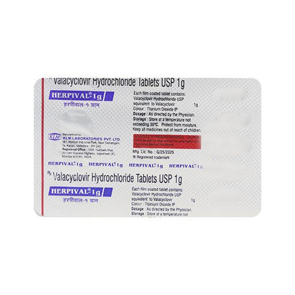 Herpival 1000mg Tablet 3'S - Global Surgicals