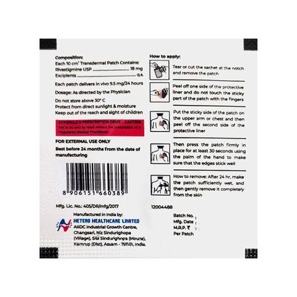 HETRIVA 18 9.5mg Transdermal Patch 1's - Global Surgicals