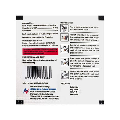 HETRIVA 18 9.5mg Transdermal Patch 1's - Global Surgicals