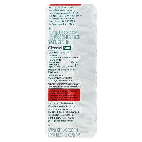Cifran 500mg Tablet 10'S
