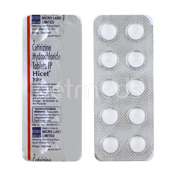 Hicet 10mg Tablet 10'S - Global Surgicals