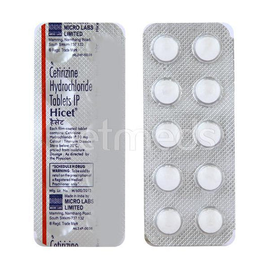 Hicet 10mg Tablet 10'S - Global Surgicals