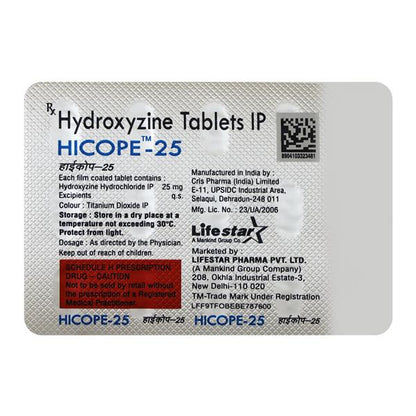 HICOPE 25mg Tablet 15's - Global Surgicals