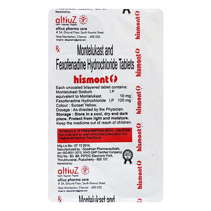 HISMONT F Tablet 10's - Global Surgicals