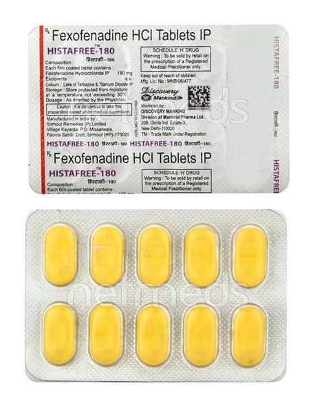 Histafree 180mg Tablet 10'S - Global Surgicals