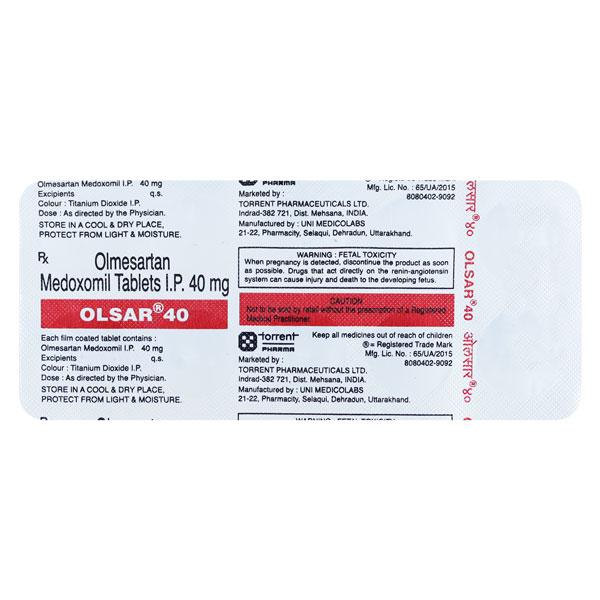 Olsar 40mg Tablet 10'S