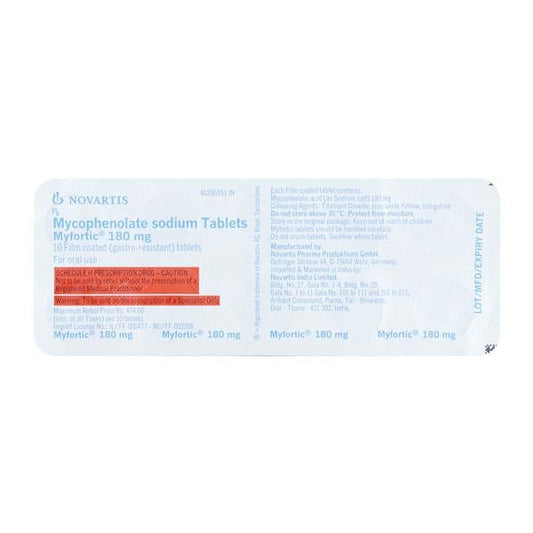 Myfortic 180mg Tablet 10'S