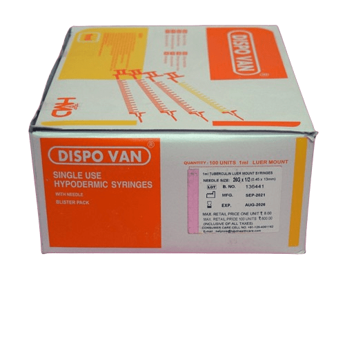 HMD Dispovan 1ml Syringe with Needle - Global Surgicals
