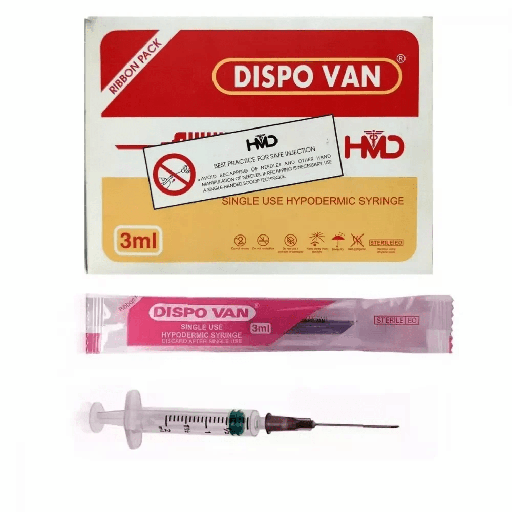 HMD Dispovan 3ml Syringe with Needle - Global Surgicals