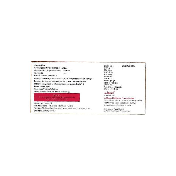 HNU D3 60K Chewable Tablet 10's - Global Surgicals