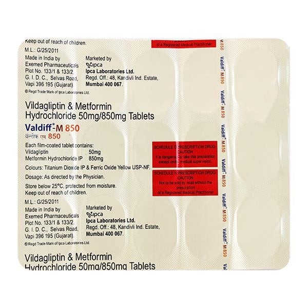 VALDIFF M 850 Tablet 15's