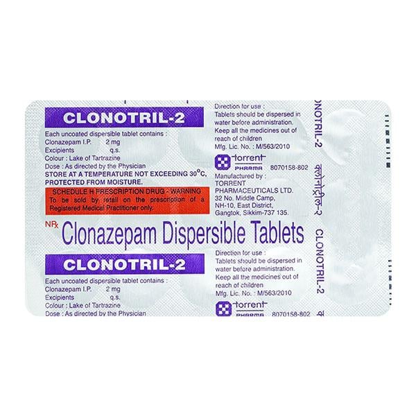 Clonotril 2mg Tablet 15'S