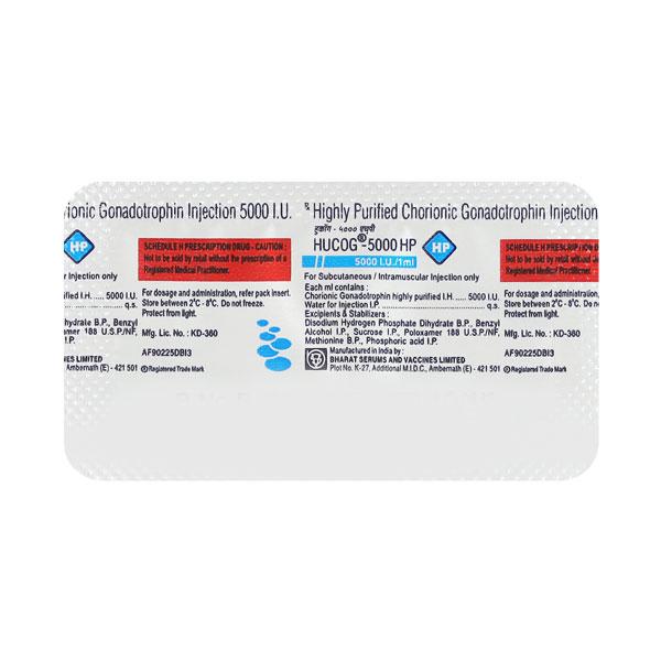 Hucog 5000IU HP Injection 1's - Global Surgicals