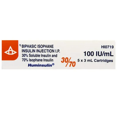 Huminsulin 30/70 100Iu Cartridge 3ml Injection - Global Surgicals