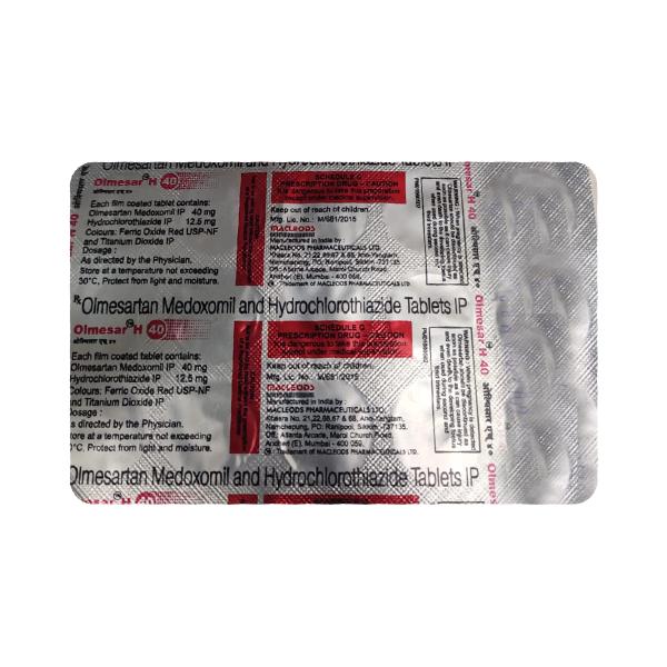 Olmesar H 40mg Tablet 15'S