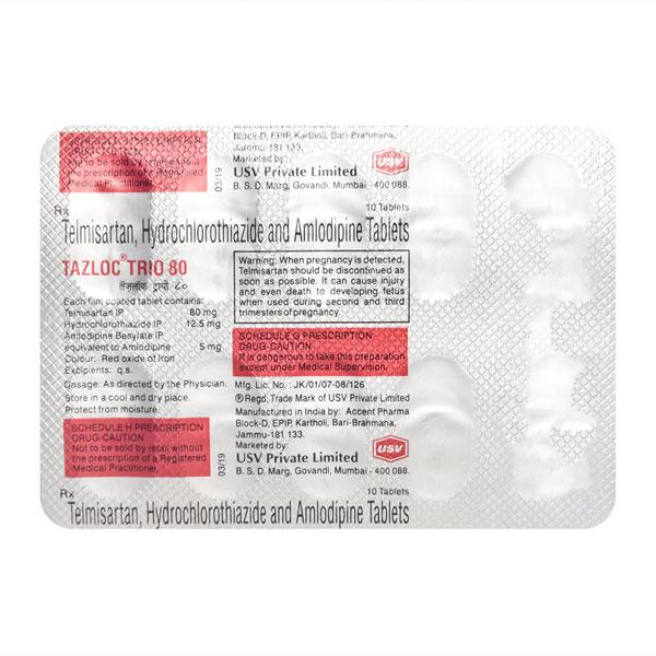 Tazloc Trio 80mg Tablet 10'S
